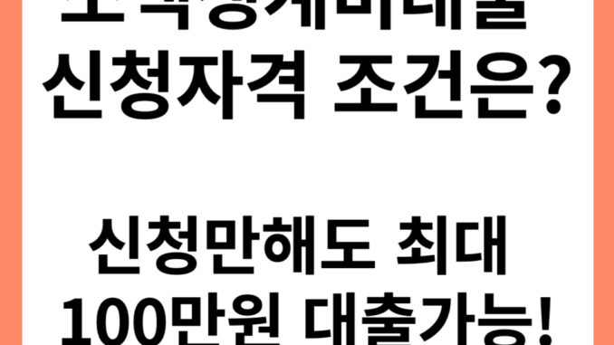 소액생계비대출